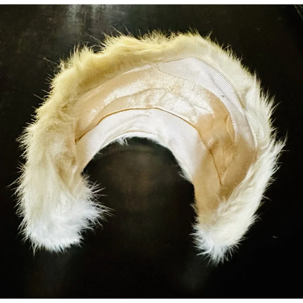 Vintage 1950s Japan Child's Rabbit Fur Hand Muff & Hat Set Winter Girls